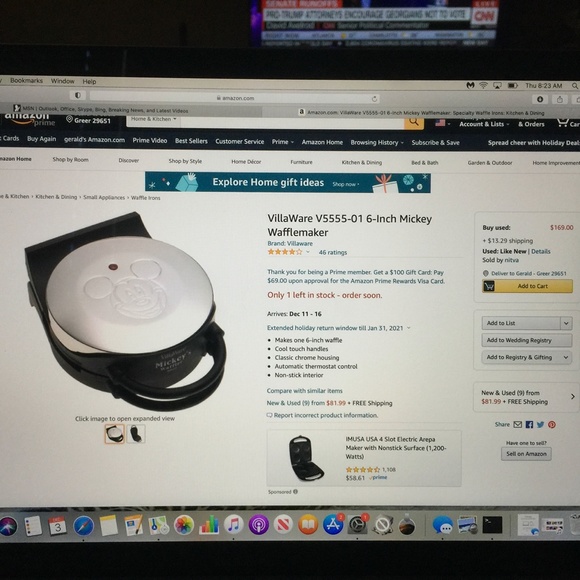 Waffle Iron Villaware 5555-01 Mickey Waffle Iron - Picture 4 of 11